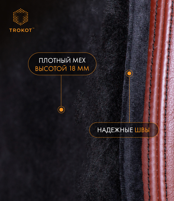  Меховые накидки на сиденья - Комплект меховых накидок черного цвета - фото